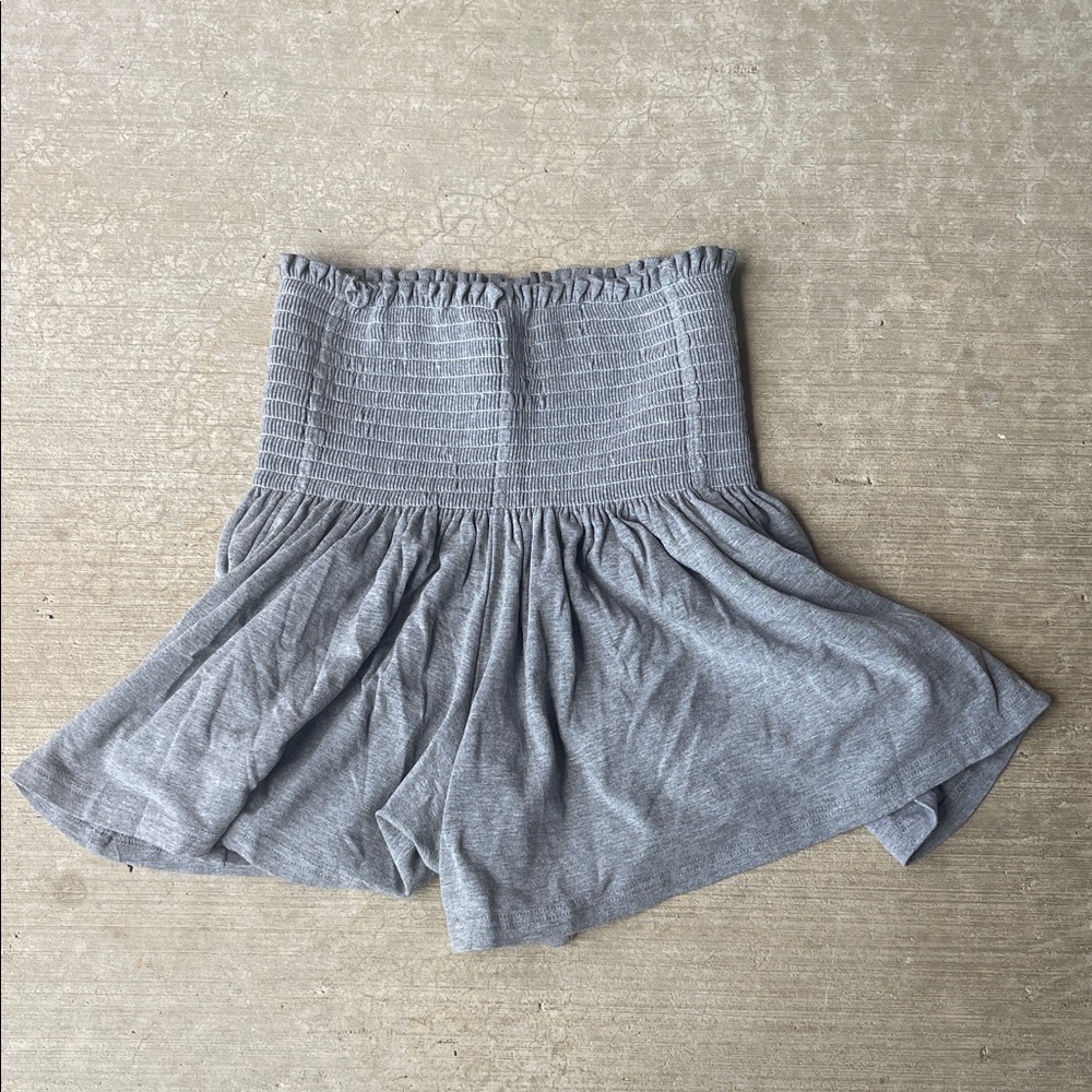 NATURAL LIFE Gray Striped Smocked Shorts